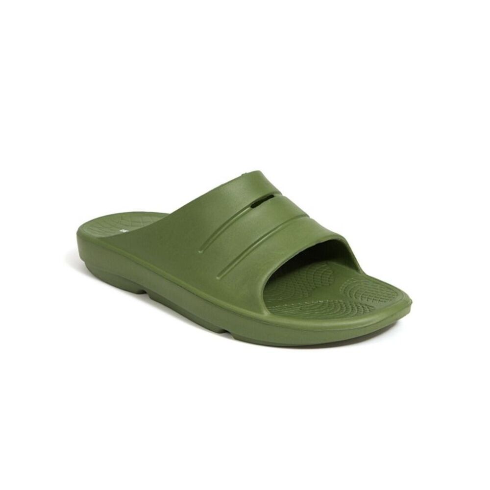 DEER STAGS Mens Green Molded Footbed Ward Toe Slip On Slide Sandals Shoes 8 M